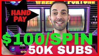 50,000 Subscriber SPECIAL  $100/SPIN + First Spin HAND PAY!!  Brian Christopher Slot Machines