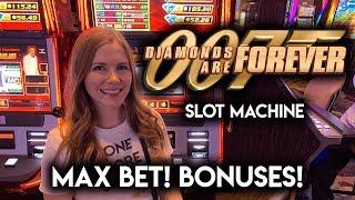 James Bond Diamonds Are Forever! Slot Machine! MAX BET BONUSES!!
