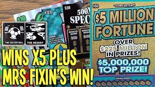 WINS X5 + MRS FIXIN'S SURPRISE WIN!  $160 TEXAS Lottery Scratch Offs