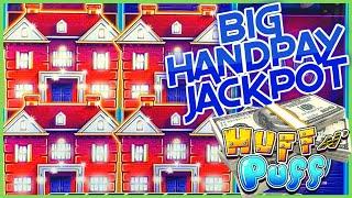 HIGH LIMIT Lock It Link Huff N' Puff BIG HANDPAY JACKPOT $25 SPIN Bonus Round Slot Machine Casino