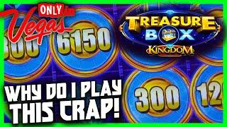 I GOT SUCKERED INTO THIS SLOT MACHINE & WON!???  TREASURE BOX SLOT MACHINE  ONLY IN LAS VEGAS