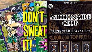 A NAIL-BITER!  $50 Millionaire Club  $150 TEXAS LOTTERY Scratch Offs