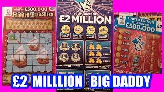 £2 Million..Blue....£5 BIG DADDY....one card wonder...and BONUS Scratchcard..mmmmmmMMM..says