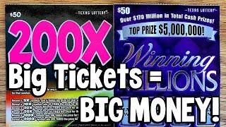 **$50 TICKETS!** YES!  Winning Millions + 200X The Cash!  TEXAS LOTTERY Scratch Off Tickets