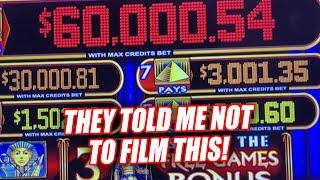 THEY TOLD ME NOT TO FILM THIS HIGH LIMIT SLOT MACHINE  SPOILER! I DID!