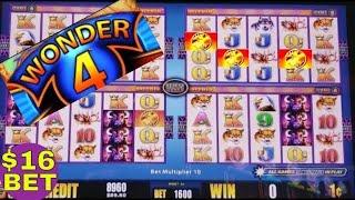 Buffalo Wonder 4 Slot Machine- $16 Max Bet Bonuses Won  | Live Slot Play