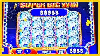 MASSIVE Slot Win! FULL SCREEN of Unicorns on Mystical Unicorn Slot Machine! #Shorts