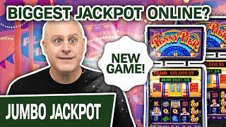 NEW GAME FOR ME!  Is This The BIGGEST JACKPOT ONLINE for Penny Pier: Step Right Up?