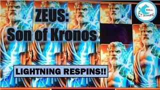 Zeus Son of Kronos Slot Machine - WMS - Multiple Runs on Lightning Respins!!