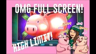 FULL SCREEN PIGGY BANKIN! 2 HANDPAYS!  10/$15/$20 Bets! High Limit PIGGY BANKIN Slot Bonuses!