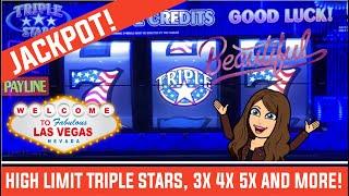 $10-$30 Bets! HANDPAY JACKPOT  TRIPLE STARS SLOT MACHINE LIVE PLAY, 3X 4X 5X TIMES PAY PLUS MORE!