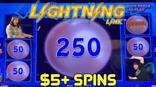 HIGH LIMIT LIGHTNING LINK! UP TO $25 SPINS