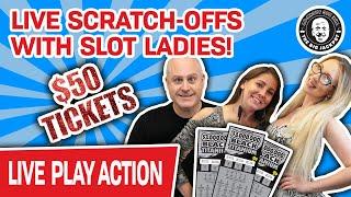 UNBELIEVABLE! LIVE $50 TICKETS!  Scratch-Off Action Since Slots Are Closed