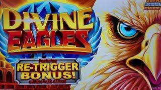 DIVINE EAGLES Slot Machine Bonus | Whales of Cash Deluxe Slot Machine Bonus Won | Live Slot Play