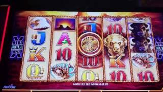 Wonder 4 Slot play - Buffalo Gold - All Bonuses 4/2/17