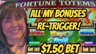 ALL MY BONUSES RE-TRIGGER! HUFF N PUFF & FORTUNE TOTEMS