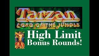 Tarzan Slot Machine - High Limit Bonuses! $12.50 & $25 Bets