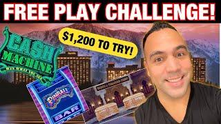 $1200 HIGH LIMIT Free Play Challenge @ Harrah’s Lake Tahoe! | Pinball, Cash Machine & ️ Link!