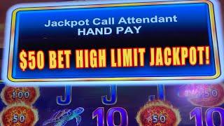 MORE $50 BETS ON FIRE LINK!  HIGH BETS HIGH LIMIT JACKPOTS!  SLOT MACHINE WINS!