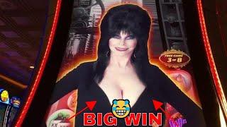 BIG WIN Elvira Slot Machine $6 MAX BET Bonus Won ! Live Slot Play w/Bonuses