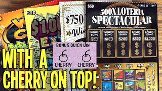 With a CHERRY ON TOP!  Hello 2021!  Playing $130 TEXAS Lottery Scratch Offs