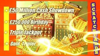£50 Million Cash Showdown£250,000 BlueTriple JackpotLucky NumbersGold Triple3 Times Lucky