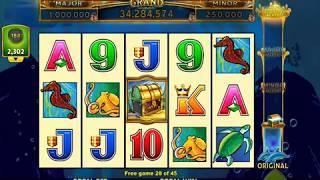 DOLPHIN TREASURE GOLD Video Slot Casino Game with a RETRIGGERED FREE SPIN BONUS