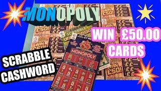 WIN £50.00 Scratchcards..MONOPOLY..Cash Bolt..and more.. mmmmmmMMM..says