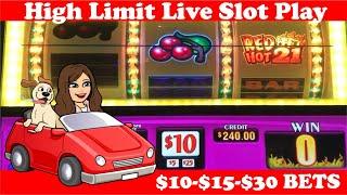 High Limit Live Slot Play! $10-$15-$30 Bets - 3x4x5x, Quick Hits & Double Diamond! Vegas Baby!