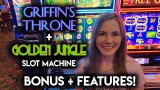 NEW! Golden Jungle and Griffins Throne Slot Machines!! BONUS + FEATURES!