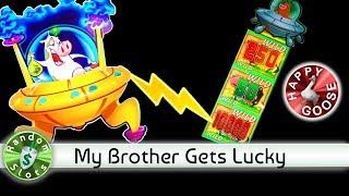 Brother Gets Lucky on Invaders Return from the Planet Moolah slot machine