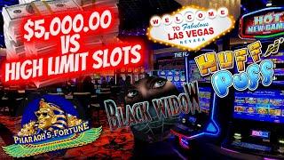 Let's Gamble $5,000.00 On High Limit Huff N Puff , Black Widow & Pharaoh's Fortune Slots | EP-15