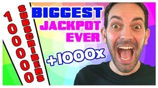 My BIGGEST Jackpot EVER Over 1000X Celebrating 100,000 Subscribers!  Brian Christopher Slots