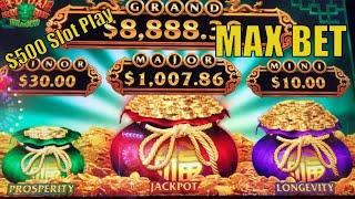MAX BET BABY !! ALL BAG FEATURE ! FU DAI LIAN LIAN DRAGON Slot $500 Slot Challenge彡栗スロ
