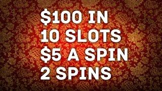 *NEW SERIES* Ep. 1. Fun Challenge: 10 slots, $5 a spin, 2 spins - Slot Machine Bonus