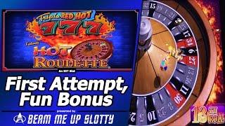 Triple Red Hot 7's feature Hot Roulette Slot - Live Play, Fun Bonus Feature