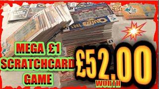 One off"MEGA"SPECIALScratchcards Game£52.00 of CardsQUIDS INWIN £50£100,000 OrangeCASH MATCH
