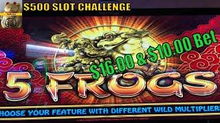 NEVER PLAYED WITH SUCH A HIGH BET ON FROGS !HIGH LIMIT SLOT CHALLENGE5 FROGS Slot $500 Slot Play