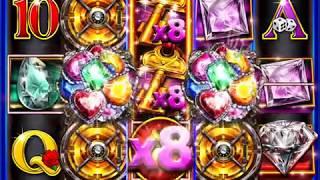 TWICE THE DIAMONDS Video Slot Casino Game with a RETRIGGERD TWICE THE DIAMONDS FREE SPIN BONUS