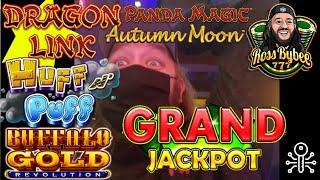 What a Day! Grand Jackpot! Dragon Link Huff N Puff Live! Panda Magic 200x Orb! Buffalo Gold Stream
