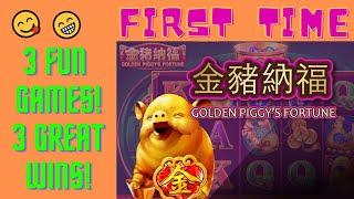 MAJOR BIG WIN!  GOLDEN PIGGY'S FORTUNE & GOLD DRAGON & DOOR TO RICHES SLOT MACHINE POKIES