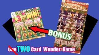 Scratchcards......Two Card Wonder Game......Advent Calendar Card and 3 Ways to Win Cards...and