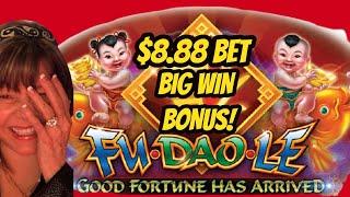 BIG WIN Bonus $8 88 Bet! Fu Deo Le Wu Dragon & Kitty Glitter Bonuses