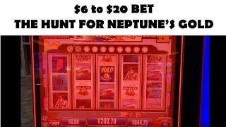 THE HUNT FOR NEPTUNE'S GOLD AT CHOCTAW CASINO DURANT $6 TO $20 BET WITH RED SCREENS!!!