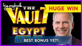 MY BEST BONUS YET, INCREDIBLE! The Vault Egypt Gems Slot - Huge Win Bonus!