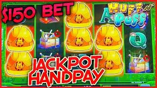 HIGH LIMIT $150 BONUS ROUND on Lock It Link Huff N' Puff JACKPOT HANDPAY Slot Machine Casino