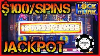 HIGH LIMIT Lock It Link Eureka Reel Blast JACKPOT HANDPAY $100 BONUS ROUND Slot Machine HARD ROCK