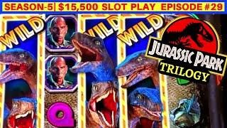 New JURASSIC PARK TRILOGY Slot Machine Max Bet Live Play| SEASON 5 | EPISODE #29