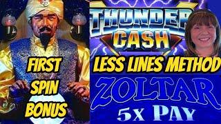 FIRST SPIN Zoltar Bonus-Sdguy's Less Line Method on Thunder Cash. Did it work?