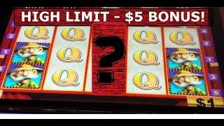 HIGH LIMIT $5 BET BONUS at POTAWATOMI HOTEL - Sizzling Slot Jackpots Casino Videos
